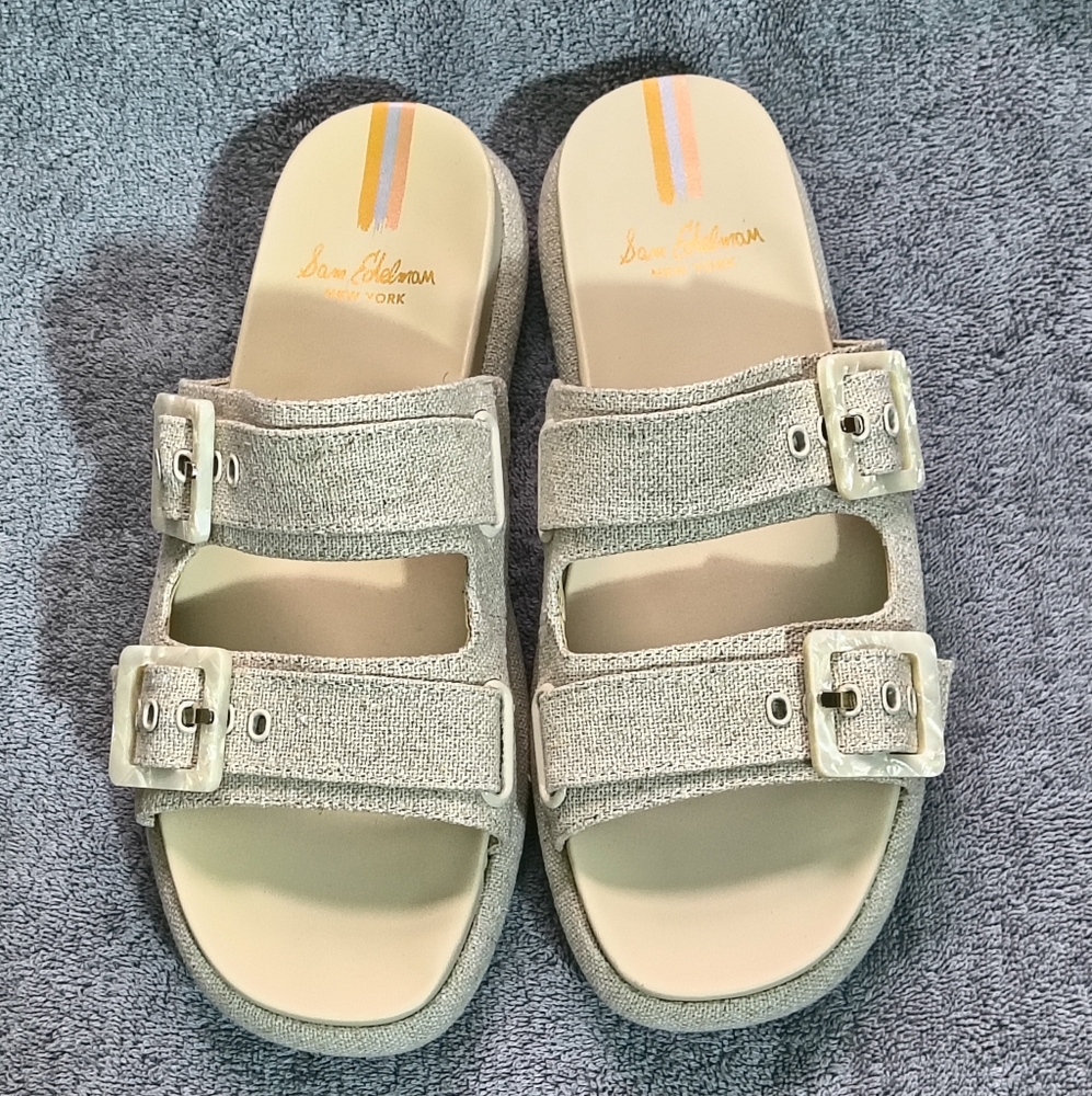 Sam Edelman Women's Kenzie 2 Buckled Sandals Beige/Natural Size 10M Minimalist - Picture 4 of 12